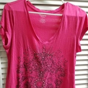 Express embellished pink Tee Large